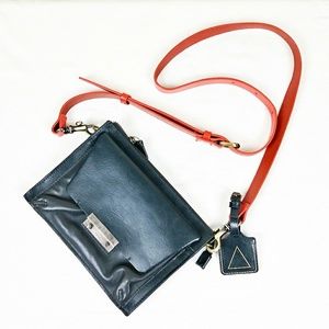 Kelsi Dagger Ink Blue & Red Cowhide Leather Purse